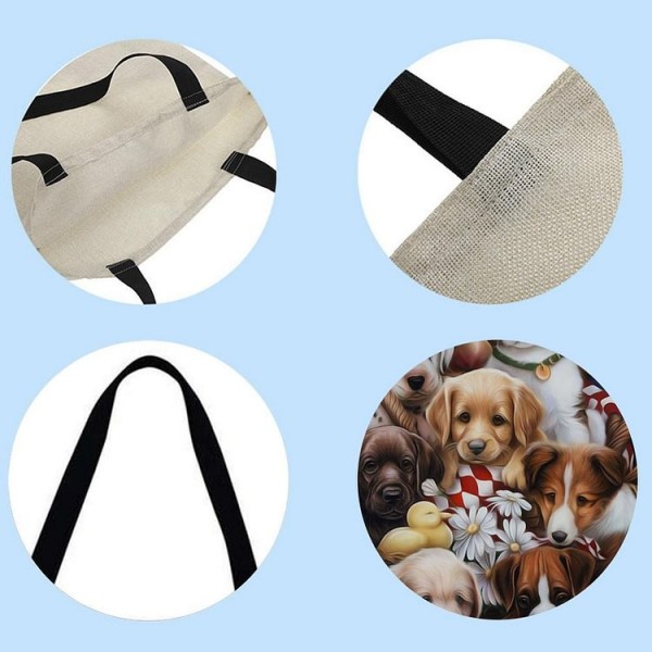 Linen Tote Bag -  seven dogs