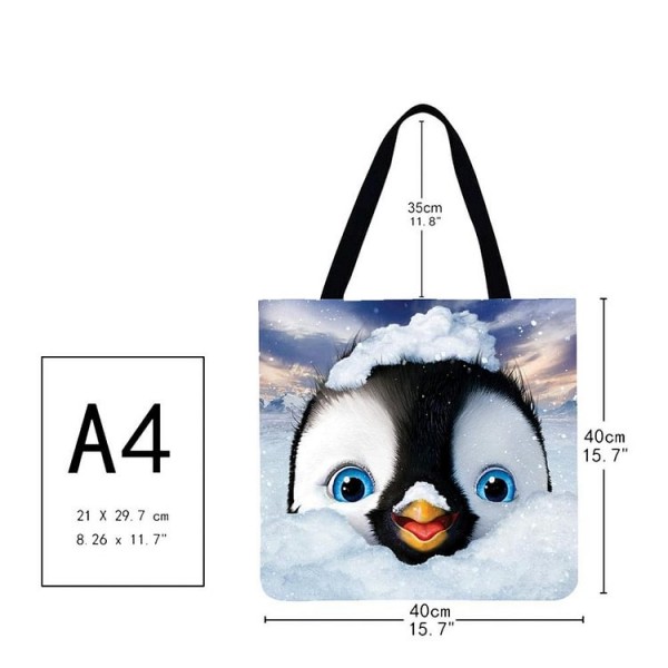 Linen Tote Bag -  penguin