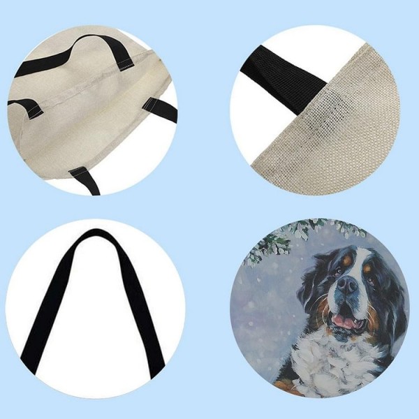 Linen Tote Bag -  dog