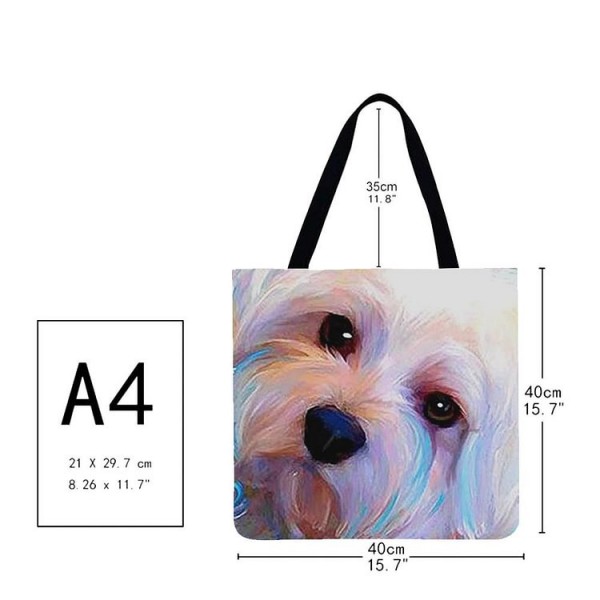 Linen Tote Bag -  dog