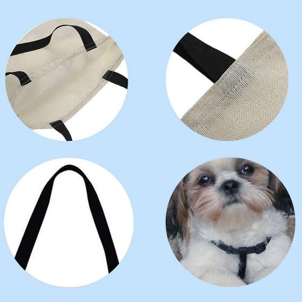 Linen Tote Bag -  Shih Tzu