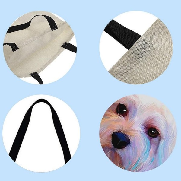 Linen Tote Bag -  dog