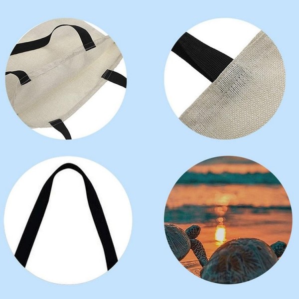 Linen Tote Bag -  sea ​​turtle