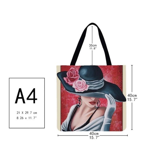 Linen Tote Bag -  lady