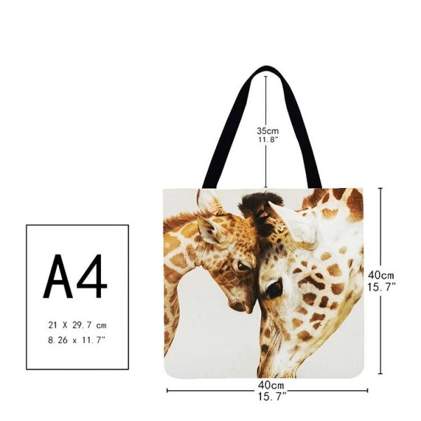 Linen Tote Bag -  giraffe