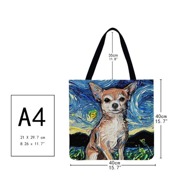 Linen Tote Bag -  dog