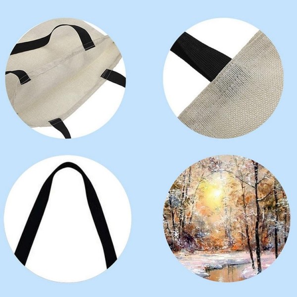 Linen Tote Bag -  snow scene