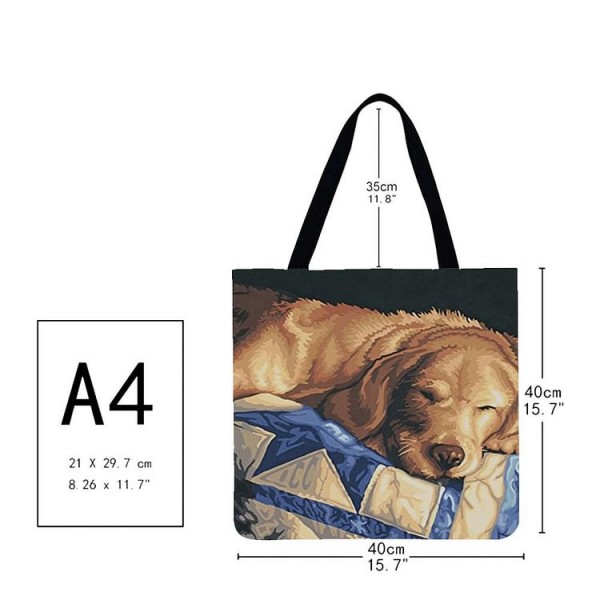 Linen Tote Bag -  golden retriever