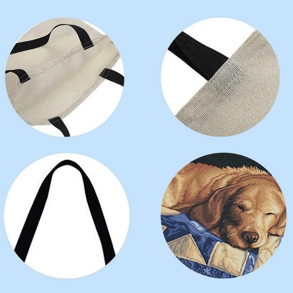 Linen Tote Bag -  golden retriever