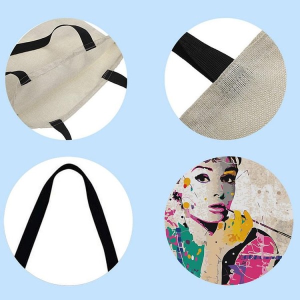 Linen Tote Bag -  Audrey Hepburn