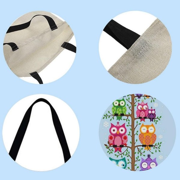 Linen Tote Bag -  owl