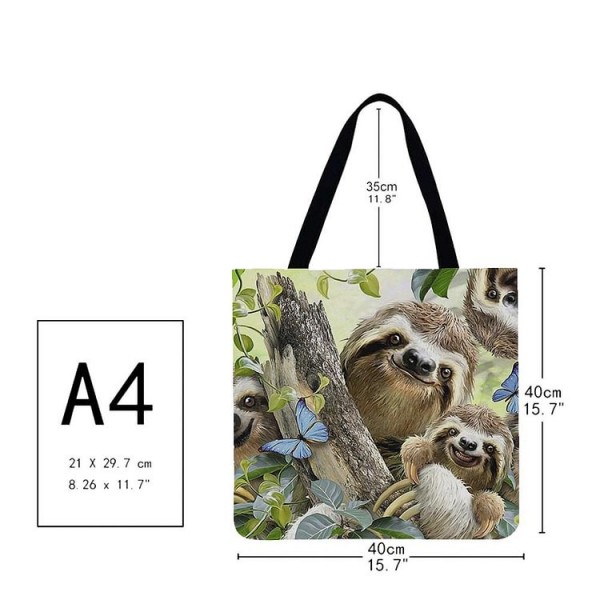 Linen Tote Bag -  sloth