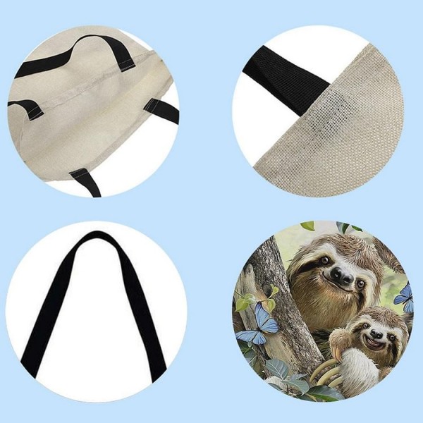 Linen Tote Bag -  sloth