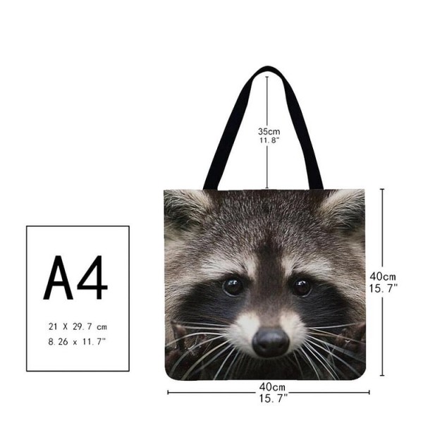 Linen Tote Bag -  raccoon