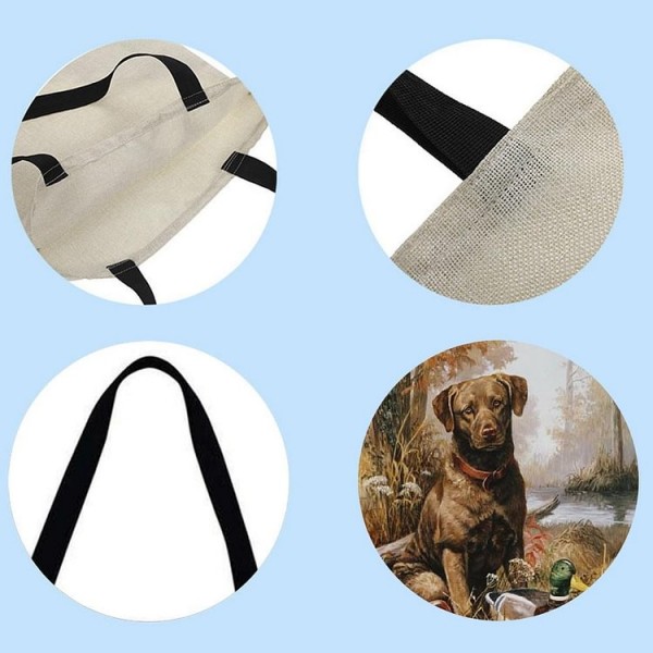 Linen Tote Bag -  dog