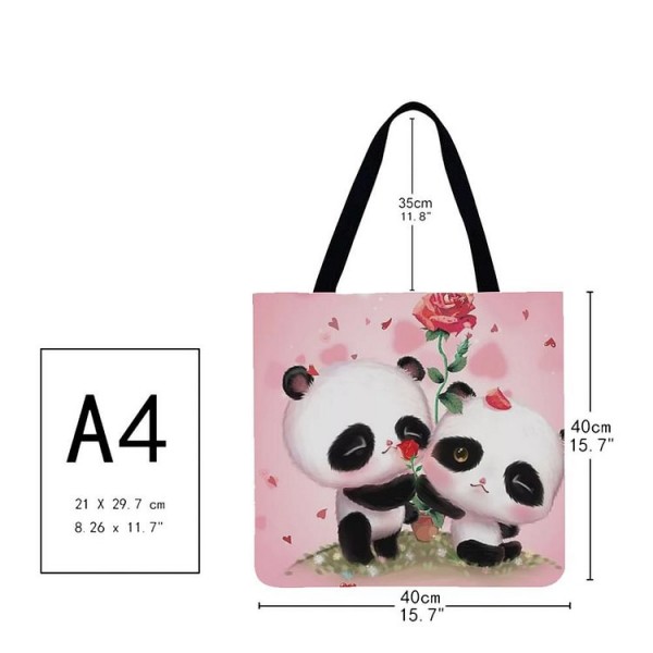 Linen Tote Bag -  panda