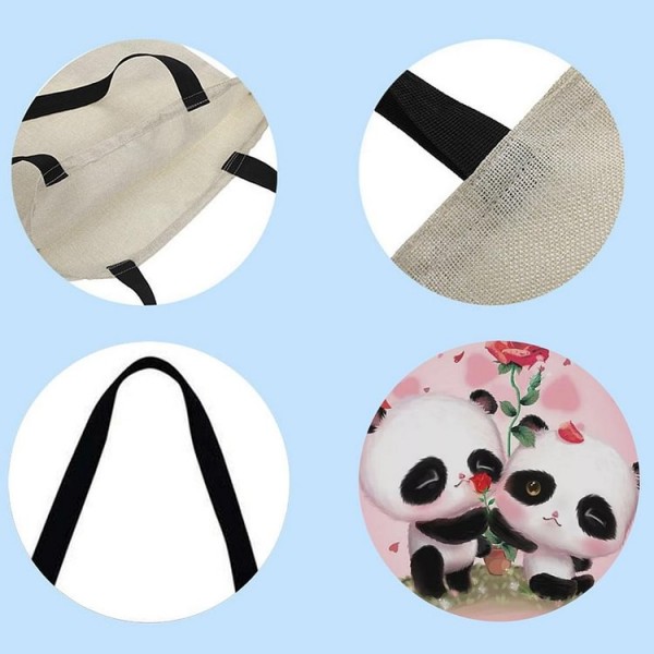 Linen Tote Bag -  panda