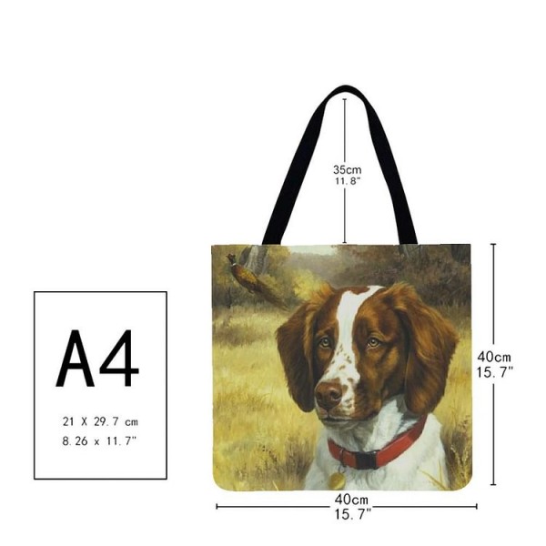 Linen Tote Bag -  dog