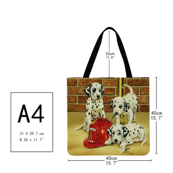 Linen Tote Bag -  dog