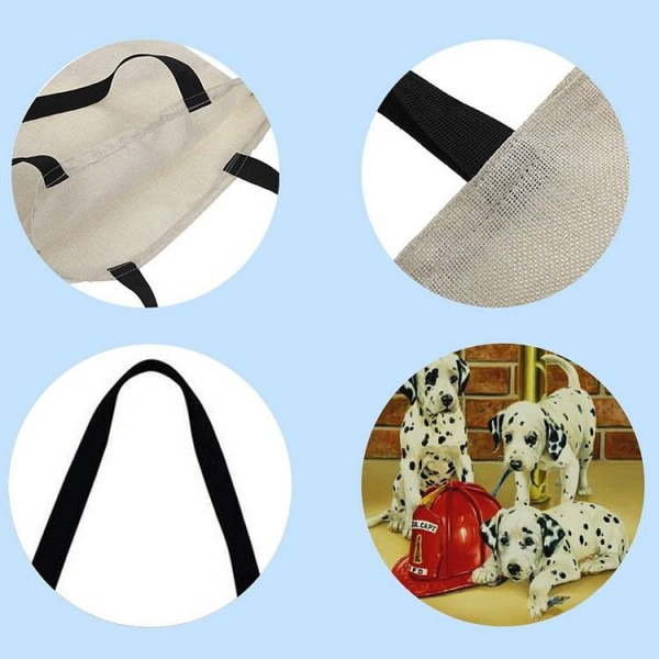 Linen Tote Bag -  dog