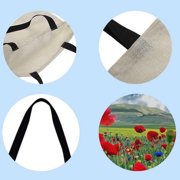 Linen Tote Bag -  poppy