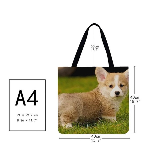 Linen Tote Bag -  dog