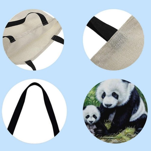 Linen Tote Bag -  panda