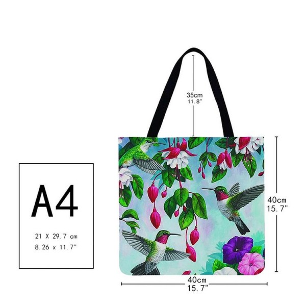 Linen Tote Bag -  Hummingbird