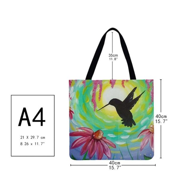 Linen Tote Bag -  Hummingbird