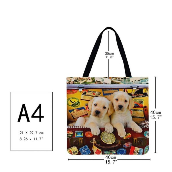 Linen Tote Bag -  dog