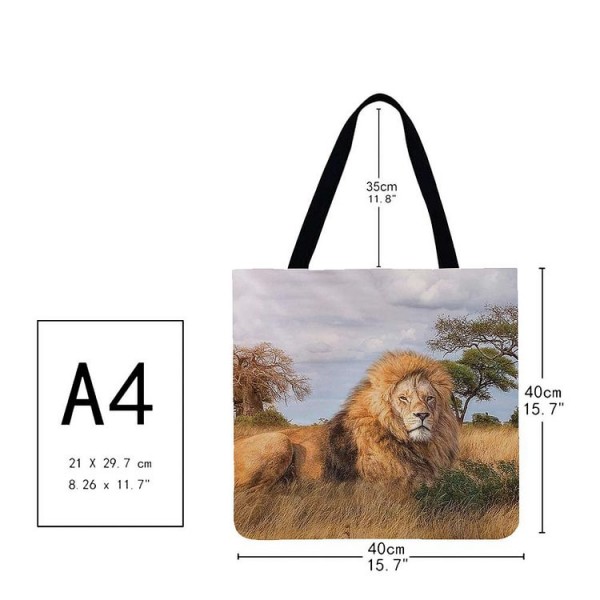 Linen Tote Bag -  lion