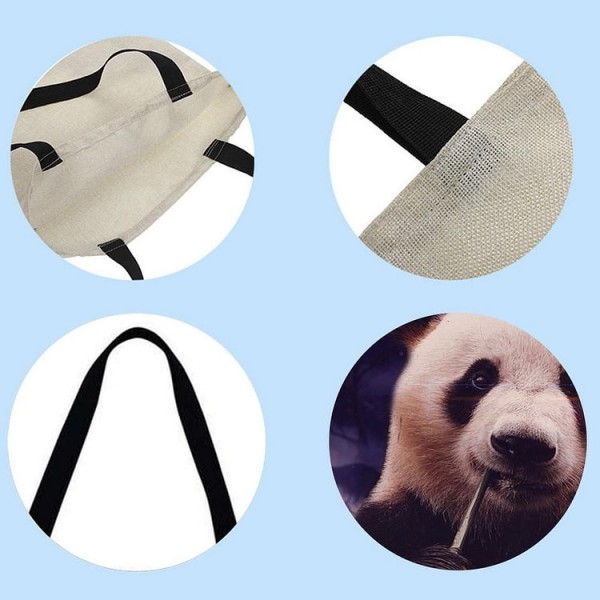 Linen Tote Bag -  panda