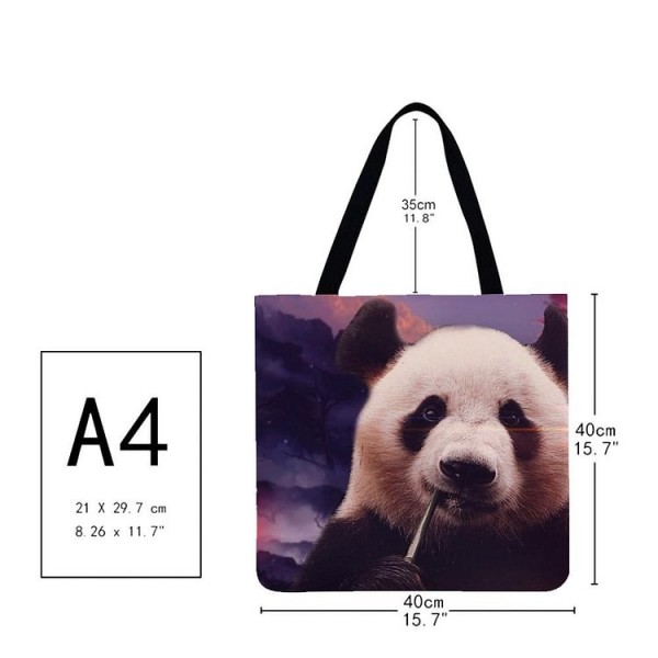 Linen Tote Bag -  panda