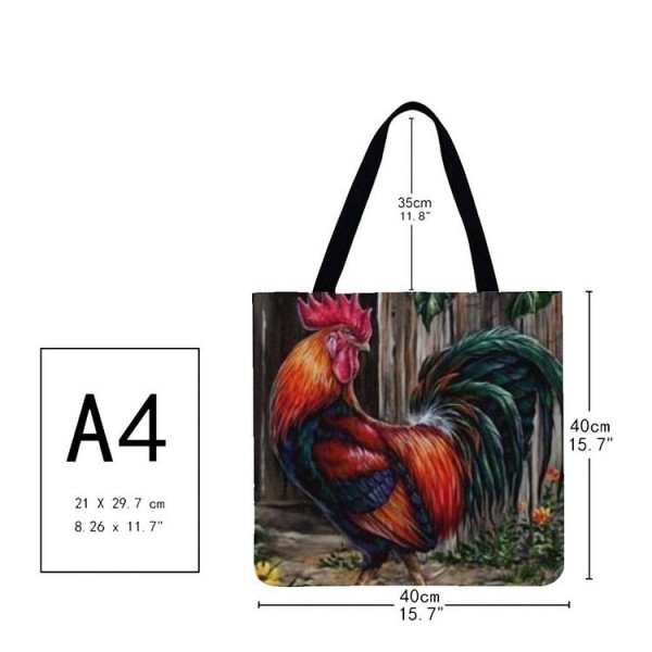 Linen Tote Bag -  chicken