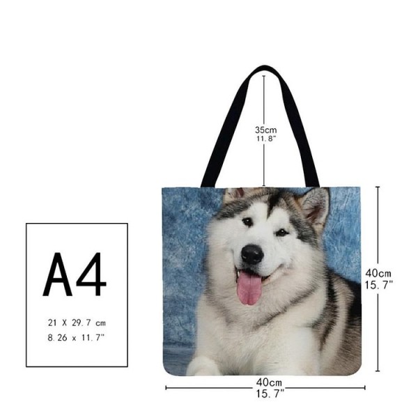 Linen Tote Bag -  dog