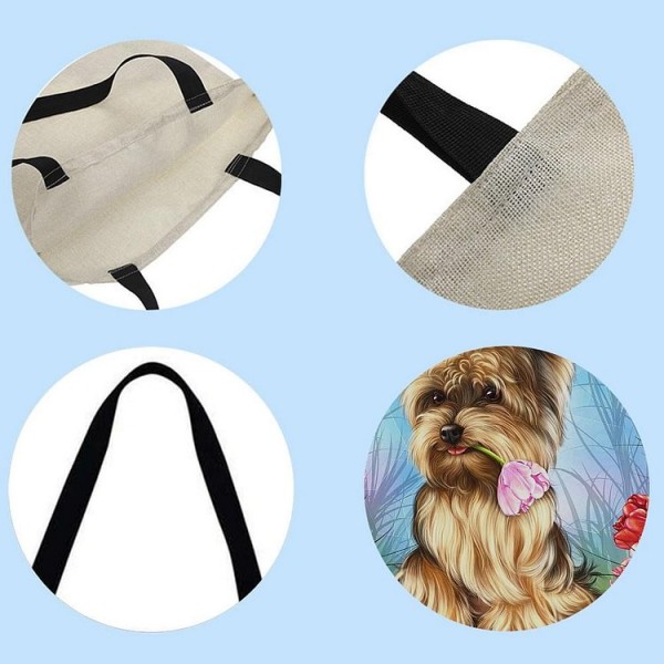 Linen Tote Bag -  dog