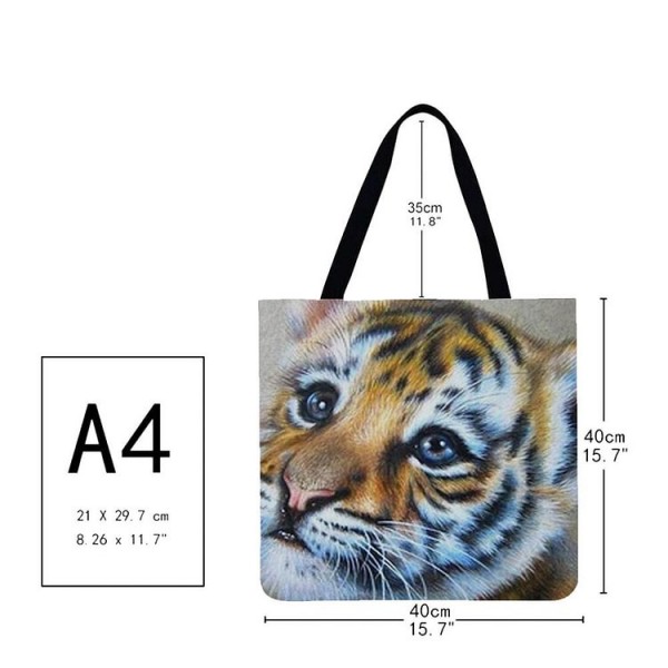 Linen Tote Bag -  tiger