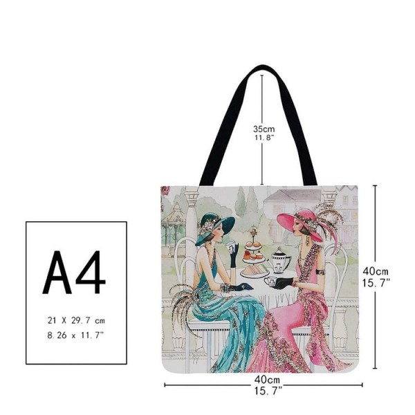 Linen Tote Bag -  lady