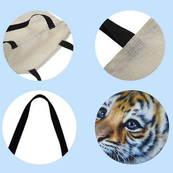 Linen Tote Bag -  tiger