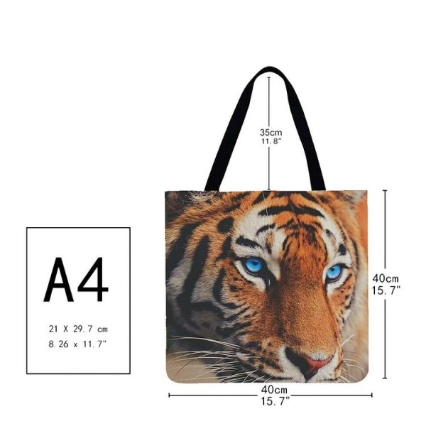 Linen Tote Bag -  tiger