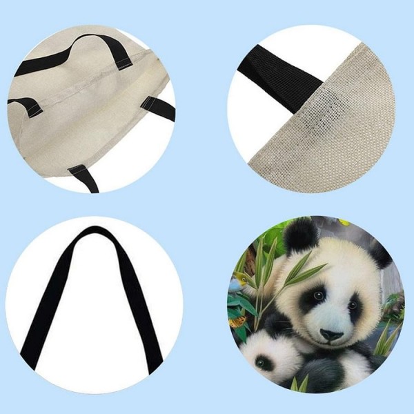 Linen Tote Bag -  panda