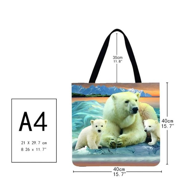 Linen Tote Bag -  polar bear