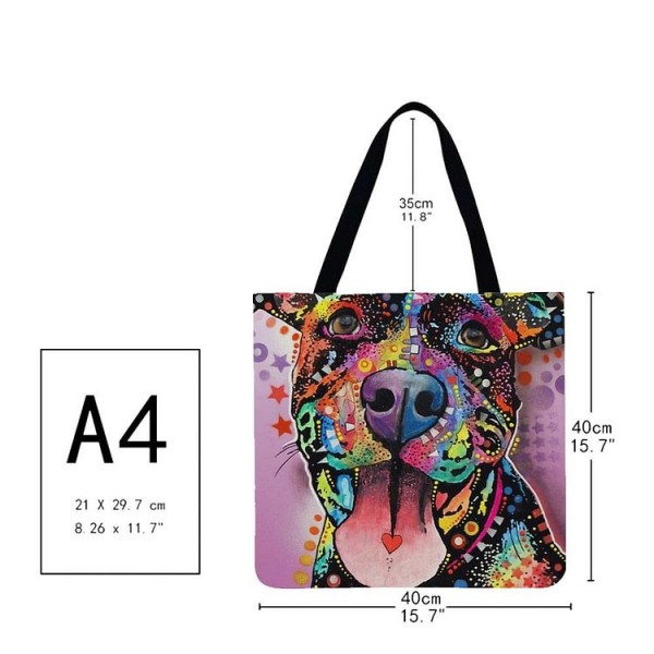 Linen Tote Bag -  dog