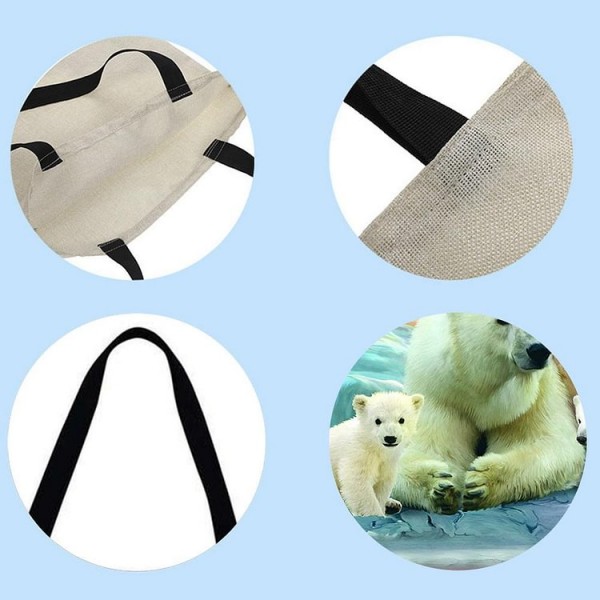 Linen Tote Bag -  polar bear