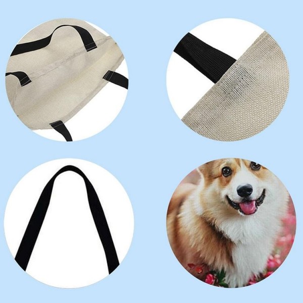 Linen Tote Bag -  dog