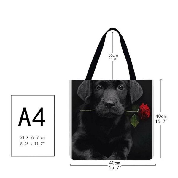 Linen Tote Bag -  dog