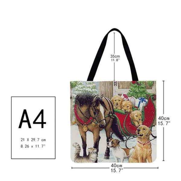 Linen Tote Bag -  dog