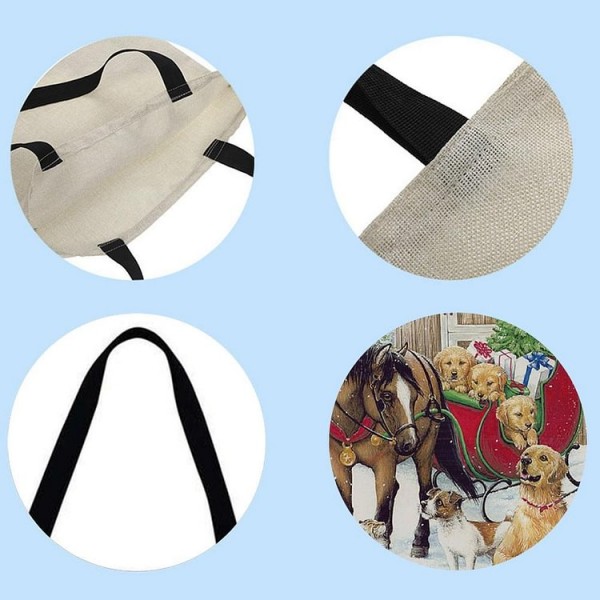 Linen Tote Bag -  dog