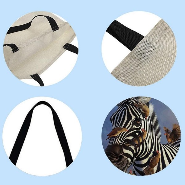 Linen Tote Bag -  zebra