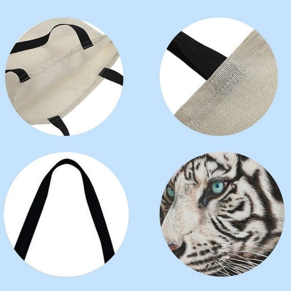 Linen Tote Bag -  tiger